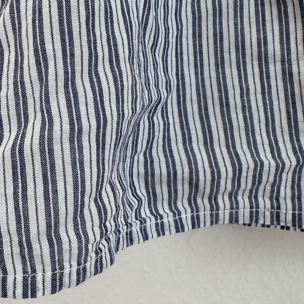 J Crew Factory Striped Flutter Sleeve Top, Size Medium - Picture 7 of 9